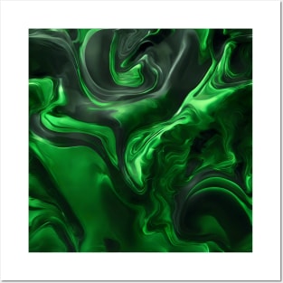 NEON DARK GREEN LIQUID MARBLE DESIGN, IPHONE CASE AND MORE Posters and Art